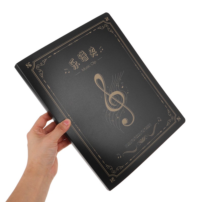 Detachable Fold Sheet Music Folder Black for Trumpet with Double Sided Storage and Sturdy Clip - Image 3