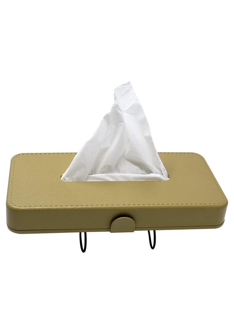 GFX Car Tissue Box Holder Universal Fit on Car Sun Shade Mountable Back Seat 1Pcs Beige - Image 1