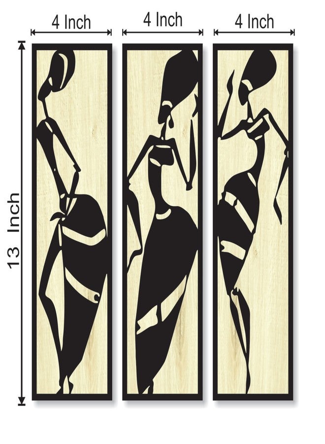 Creative Arts n Frames 4x13inch Wooden Wall Decor Art, Self Adhesive Wall Interior Design Decorative items for Living Room, Office, Drawing Room, Bedroom (Tribal 3 set of 3ps 4x13inch Wall Decor) - Image 4