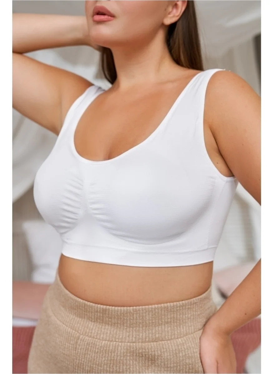 Mistirik Seamless Corset Bra with Mystical Gathering Support, Flexible Fabric Without Hooks and Buckles