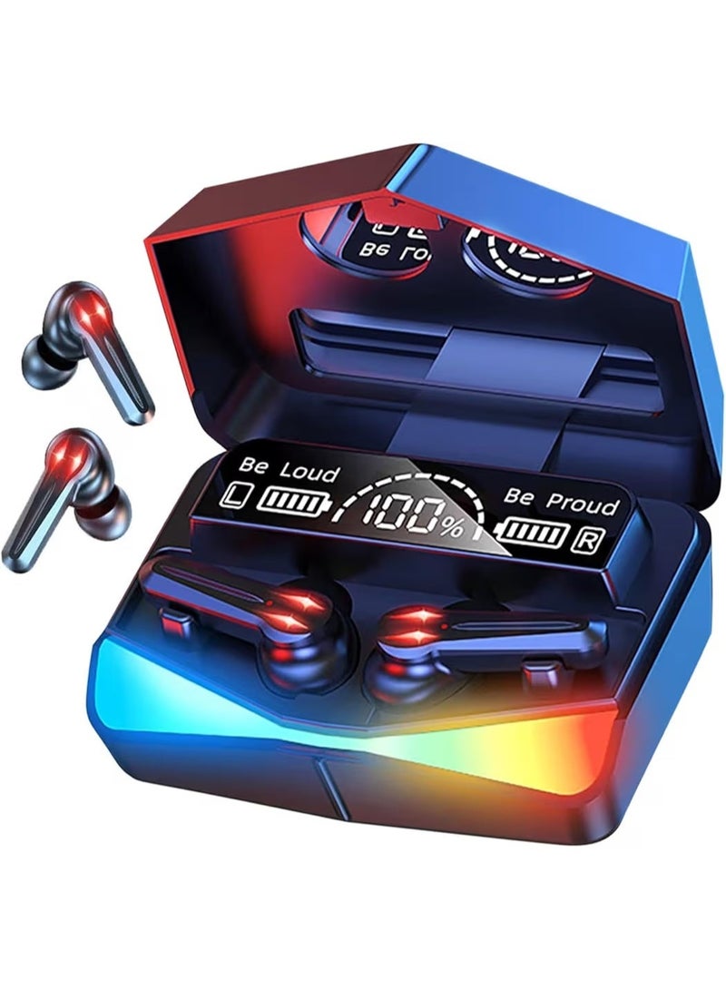 سماعات رأس لاسلكية للألعاب M28 بتقنية بلوتوث 5.1، مزودة بشاشة LED، تحكم باللمس، وميكروفون مدمج. - Image 1