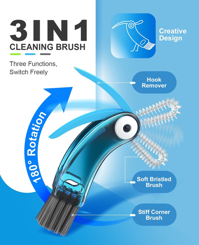 Fwomucl 3 in 1 Cup Lid Cleaning Brush 3 PCS - Home Kitchen Multifunctional Cleaning Brush Set, Gap Cleaner Brushs and Portable Travel Bottle Lid Cleaner Tools (Multicolor) - Image 3