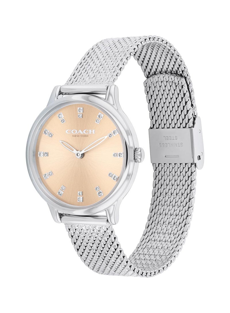 COACH ساعة يد نسائية من الستانلس ستيل بعقارب دائرية الشكل 14504216 - 32 ملم - Image 1
