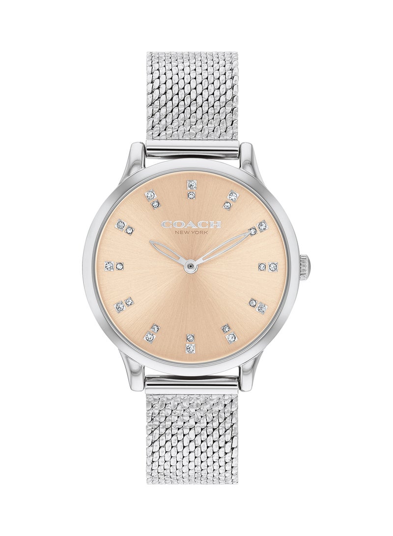COACH ساعة يد نسائية من الستانلس ستيل بعقارب دائرية الشكل 14504216 - 32 ملم - Image 2