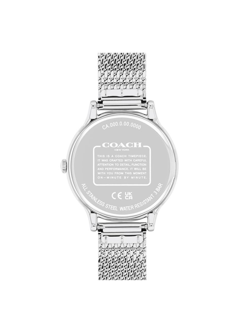 COACH ساعة يد نسائية من الستانلس ستيل بعقارب دائرية الشكل 14504216 - 32 ملم - Image 3