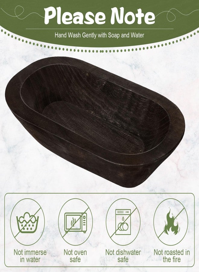 Nuogo 10 Pack Wooden Dough Bowls Bulk Rustic Dough Bowls Hand Carved Wood Bowl Dining Room Paulownia Bowls for DIY Home Crafts Making Farmhouse Fruits Supplies Decoration - Image 4