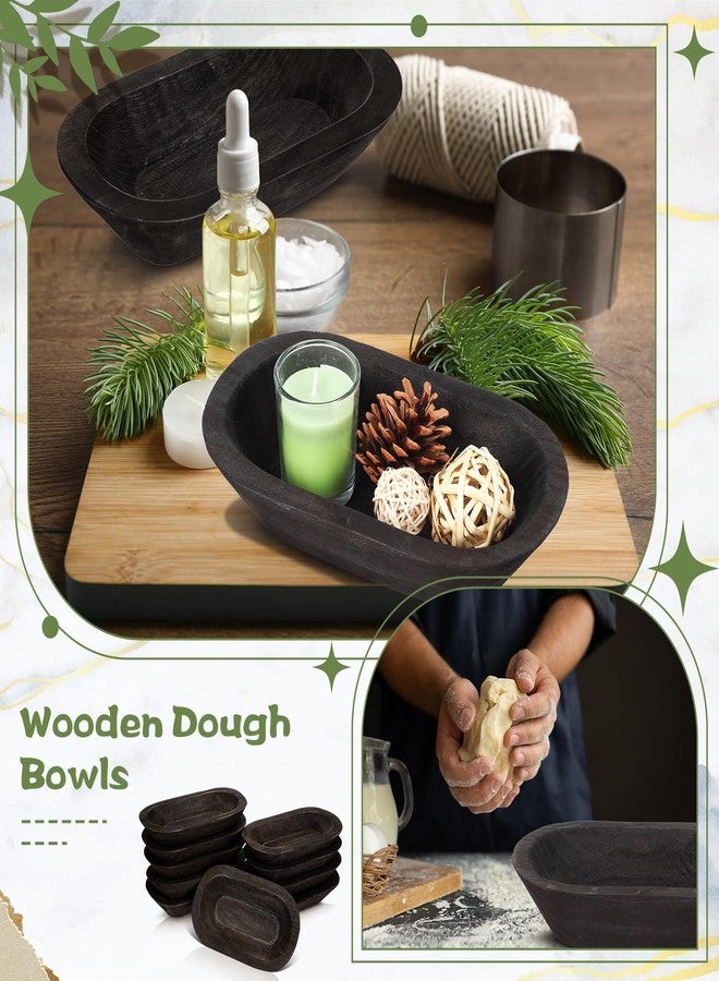 Nuogo 10 Pack Wooden Dough Bowls Bulk Rustic Dough Bowls Hand Carved Wood Bowl Dining Room Paulownia Bowls for DIY Home Crafts Making Farmhouse Fruits Supplies Decoration - Image 3