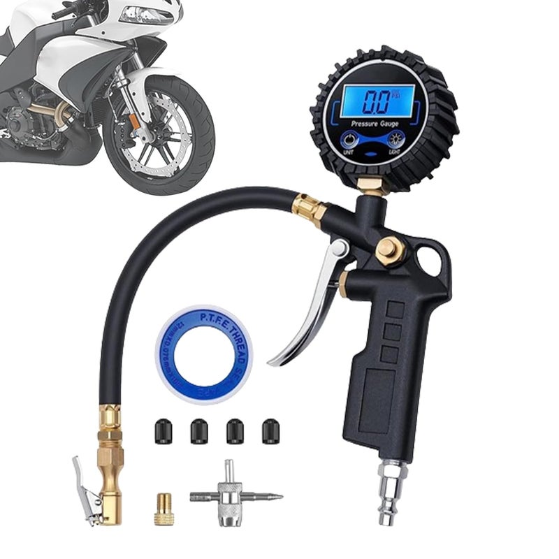 Digital Air Pressure Gauge - Digital Quick Connect with Inflator - Truck Tire Pressure Gauge Inflator - for Truck Rv Motorcycle Trailer Home Workshop Garage Daily Travel - Image 1