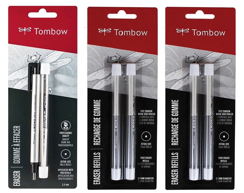 Tombow Mono Zero Eraser Value Pack, Round 2.3 mm with Eraser Refills (Bundle) - Image 3