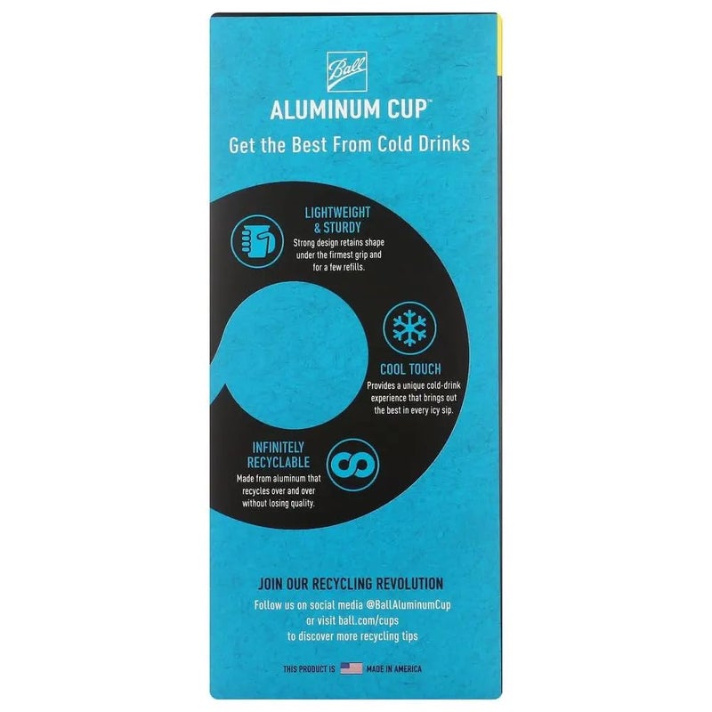 Ball Aluminum Cup, The Ultimate 100% Recyclable Cold-Drink Cup, 16 oz (12-Count Pack) - Image 1