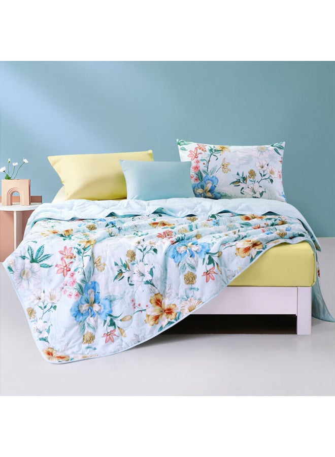 Fuanna Summer Quilt, Pure Cotton Seven-hole Antibacterial Air Conditioning Quilt, Single Student Dormitory Thin Summer Quilt 152x210cm - Image 4