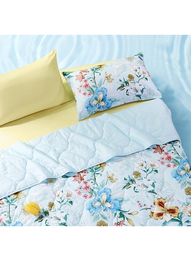 Fuanna Summer Quilt, Pure Cotton Seven-hole Antibacterial Air Conditioning Quilt, Single Student Dormitory Thin Summer Quilt 152x210cm - Image 1