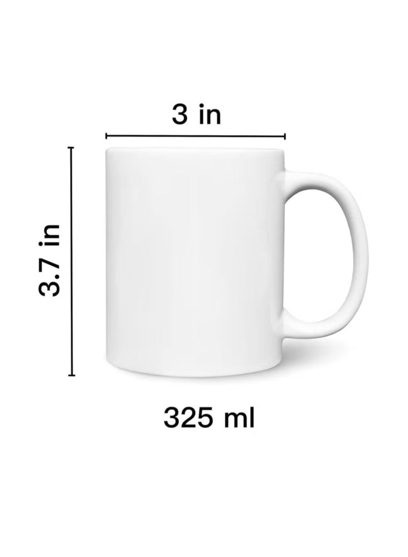 كافيه مج من السيراميك بطبعة تصميم "الهلال - مجنون أحب غيرك أنا" بلون أبيض - Image 2