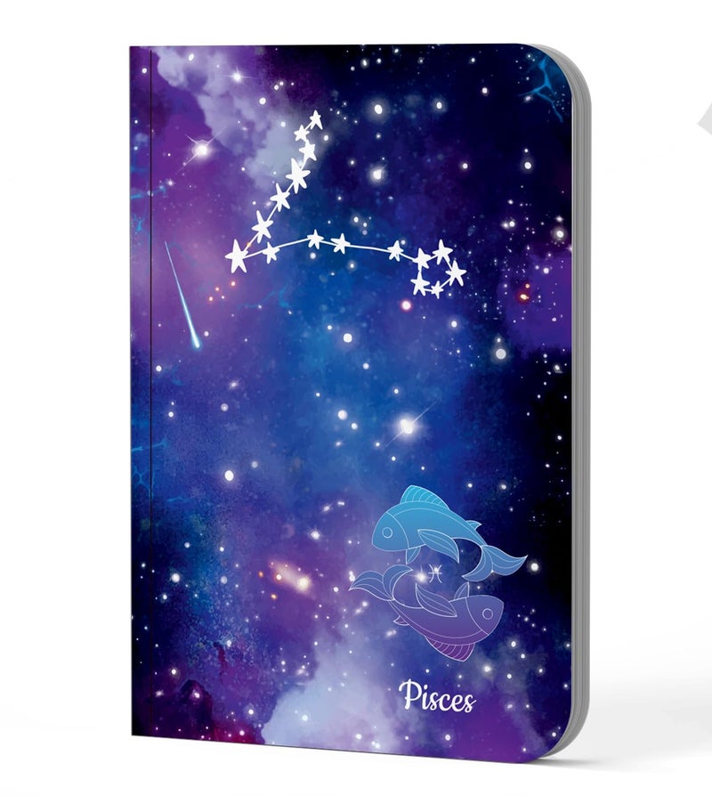 AccuPrints A5 Premium Soft Bound Notebook Size 5.8 * 8.25 inches Diary for Girls and Women (144 Ruled Pages with planner, 80 GSM) (Pisces zodiac signs) - Image 1