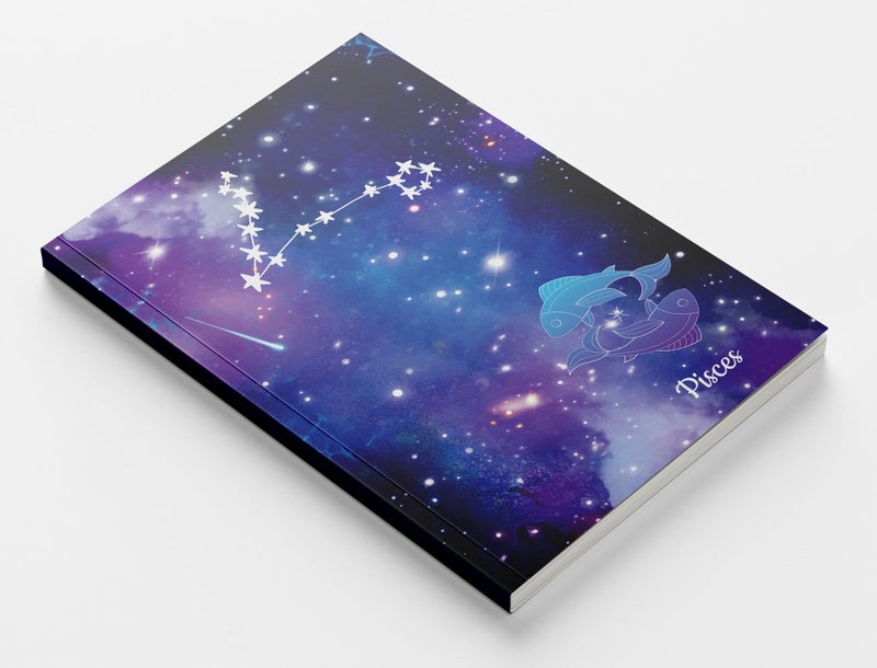 AccuPrints A5 Premium Soft Bound Notebook Size 5.8 * 8.25 inches Diary for Girls and Women (144 Ruled Pages with planner, 80 GSM) (Pisces zodiac signs) - Image 2
