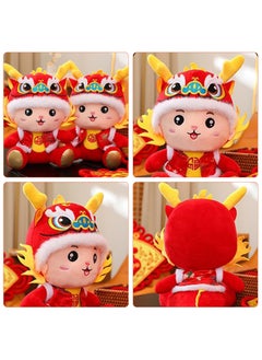SYOSI Dragon Plush Toy 2024 Chinese New Year Dragon Toy Chinese Dragon Stuffed Animals Plush 7.9inch Zodiac Sitting Embroidered PP Cotton Chinese New Year Gift for Spring Festival Lunar Year Decorations  - Image 2