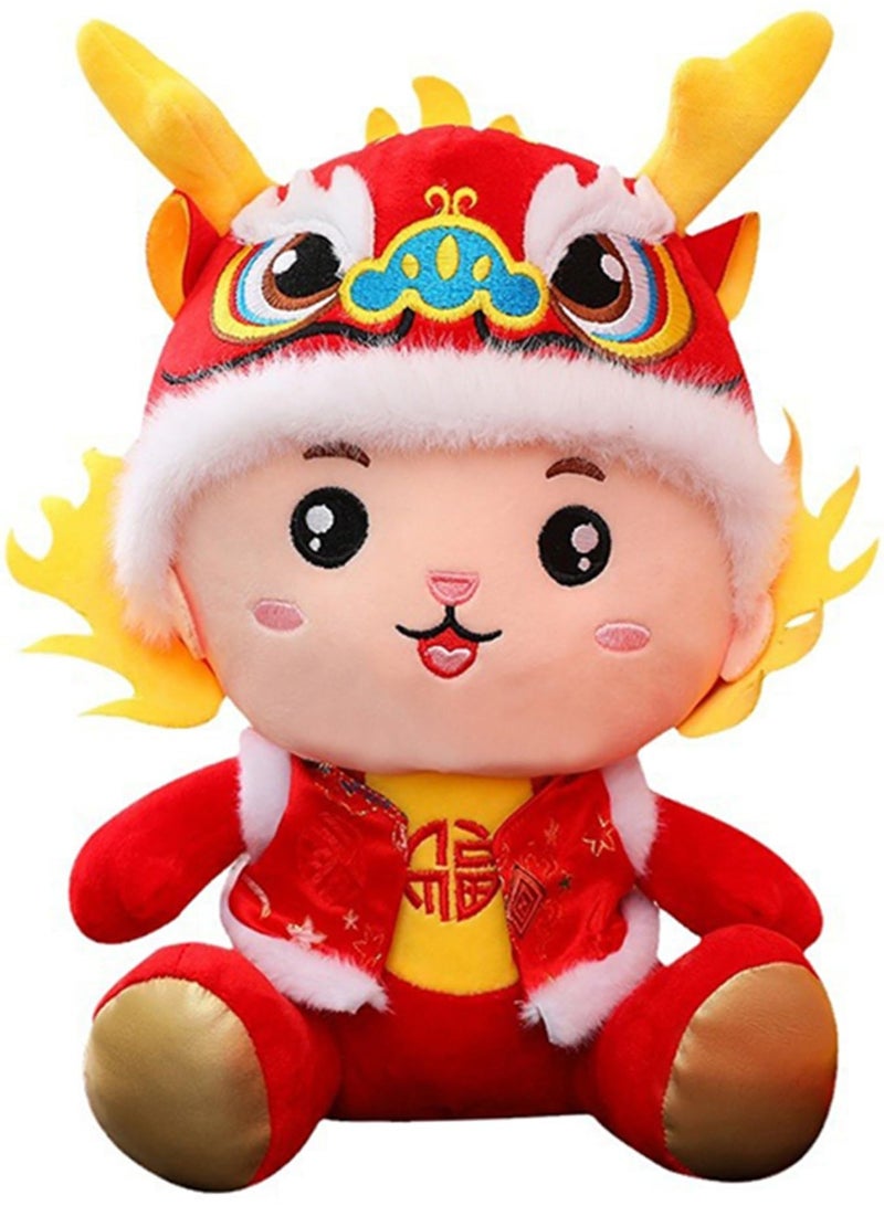 SYOSI Dragon Plush Toy 2024 Chinese New Year Dragon Toy Chinese Dragon Stuffed Animals Plush 7.9inch Zodiac Sitting Embroidered PP Cotton Chinese New Year Gift for Spring Festival Lunar Year Decorations - Image 1