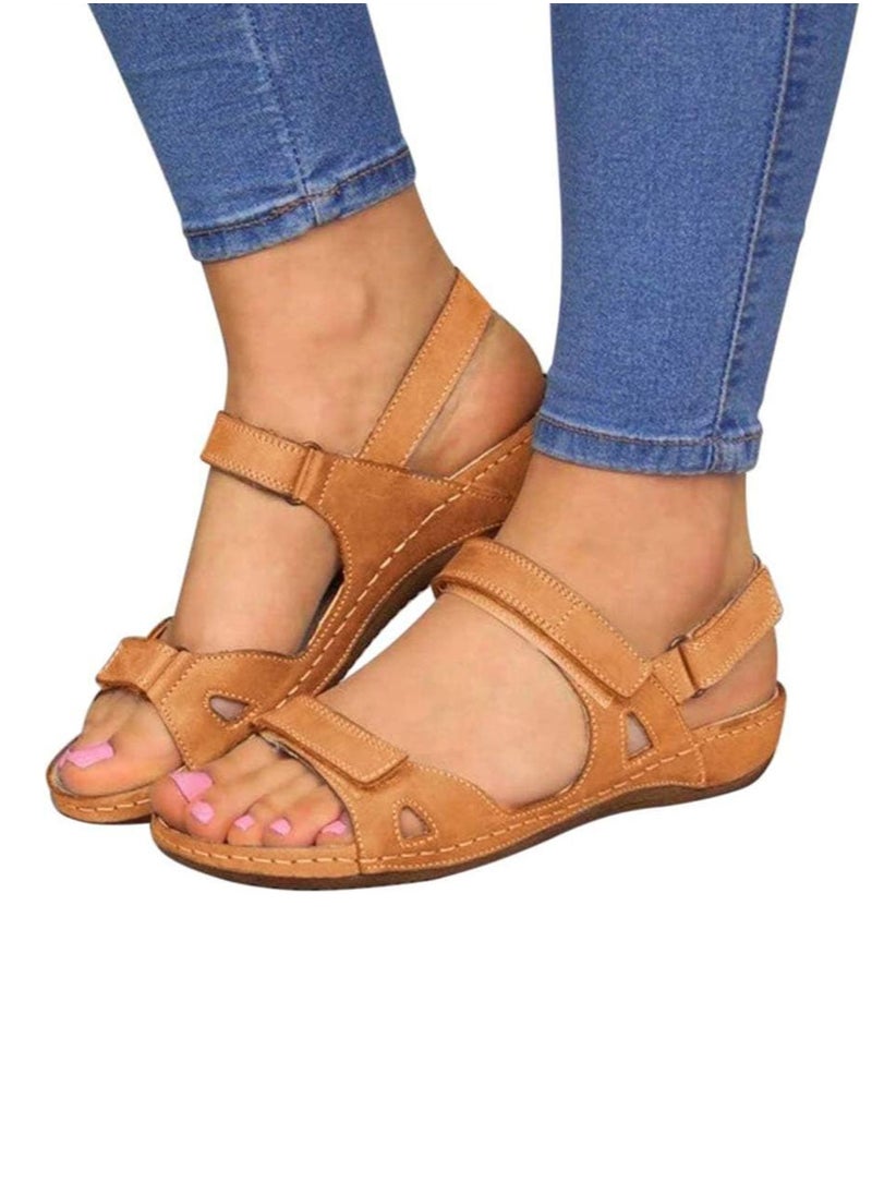 SIKETU Double Strap Casual Sandals Brown  - Image 1