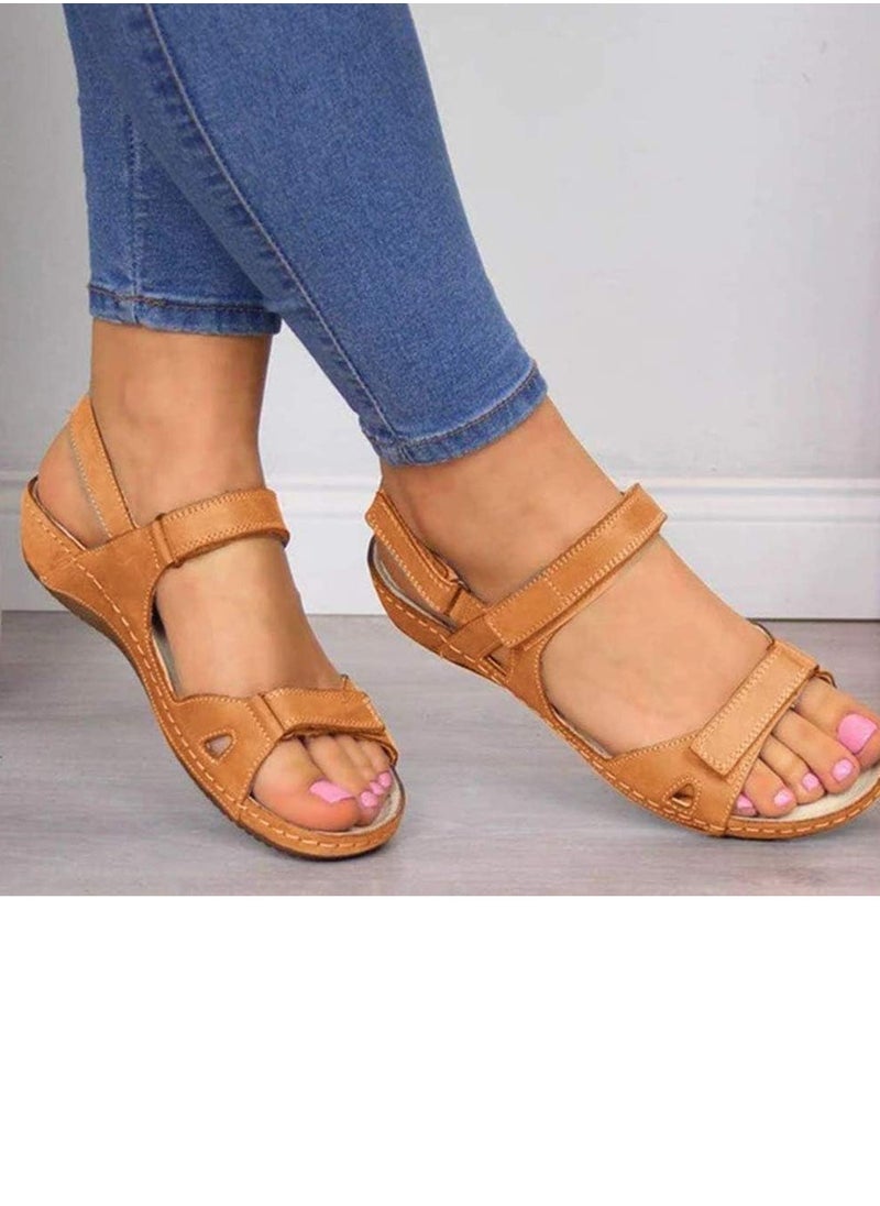 SIKETU Double Strap Casual Sandals Brown  - Image 3