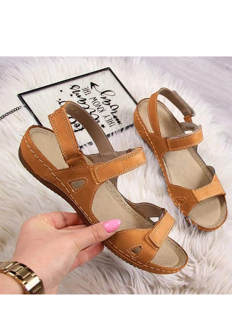SIKETU Double Strap Casual Sandals Brown  - Image 4