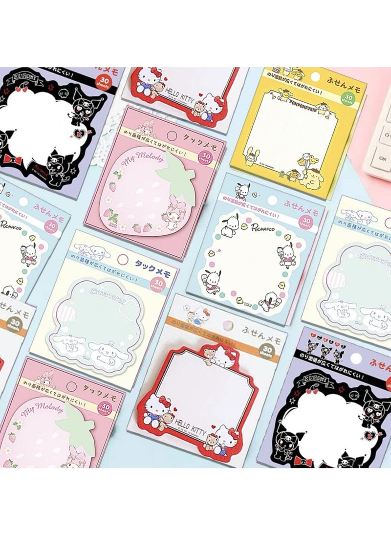 SYOSI - SYOSI 6 Pack Lovely Sticky Notes, 180 Sheets Cartoon Animal Series Personalized Sticky Notes, Kawaii Note Pads for Girls, Kids, Students, Funny School Supplies and Office Supplies (Style-B) - Image 1