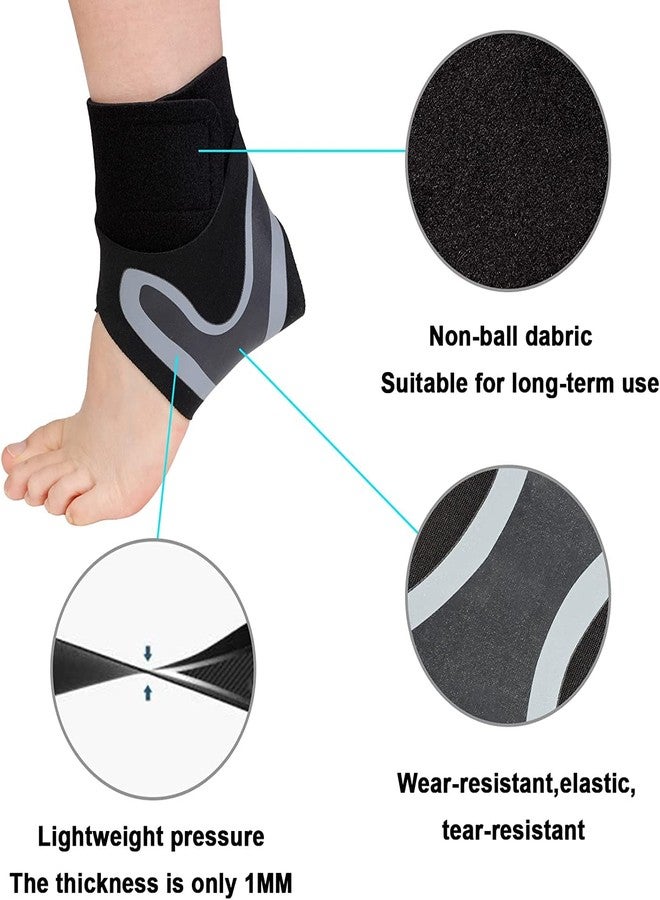 Leeonz Unisex Ankle Brace Protection Fitness Gym Running Sports Support Brace Foot Elastic Bandage, Ankle Brace Support Compression Sleeve Plantar Fasciitis Pain Relief Foot Wrap (XL, Right) - Image 3