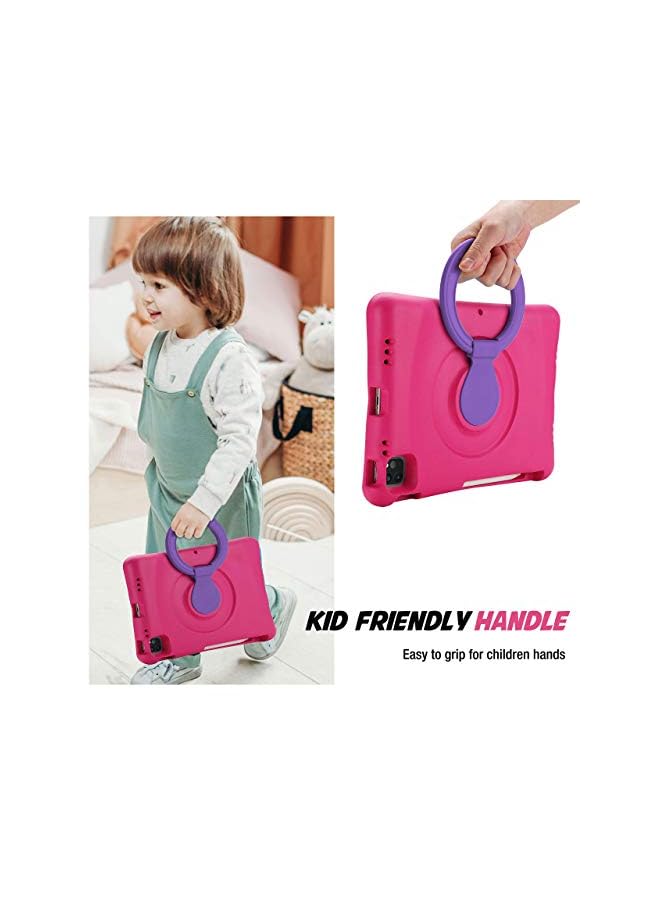 Procases Kids Case for iPad Air 5/4 (2022 2020)/iPad Pro 11 (2020 2018), Shockproof Rotate Handle Folding Stand Cover Kids Friendly Case for iPad Air 10.9" 4th/5th Gen/iPad Pro 11 -Magenta - Image 4