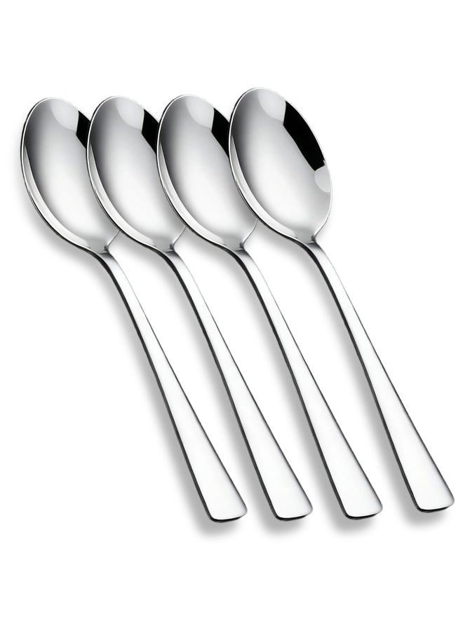 LANGMINGDE 4-Piece Soup Spoons Set, 8.26" Stainless Steel Large Dinner Spoon with 5.5" Long Handle for Soup, Cereal, Dessert, Serving, Dishwasher Safe - Image 1