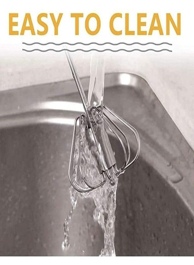 SHREESHANN Egg Beater Stainless Steel Semi-Automatic Whisk Handhold Push Egg Beater Manual Egg Blender Egg Whisk for Kitchen Baking Egg Whiskers for Home,Cake Shop Sliver (Pack Of 1) - Image 4