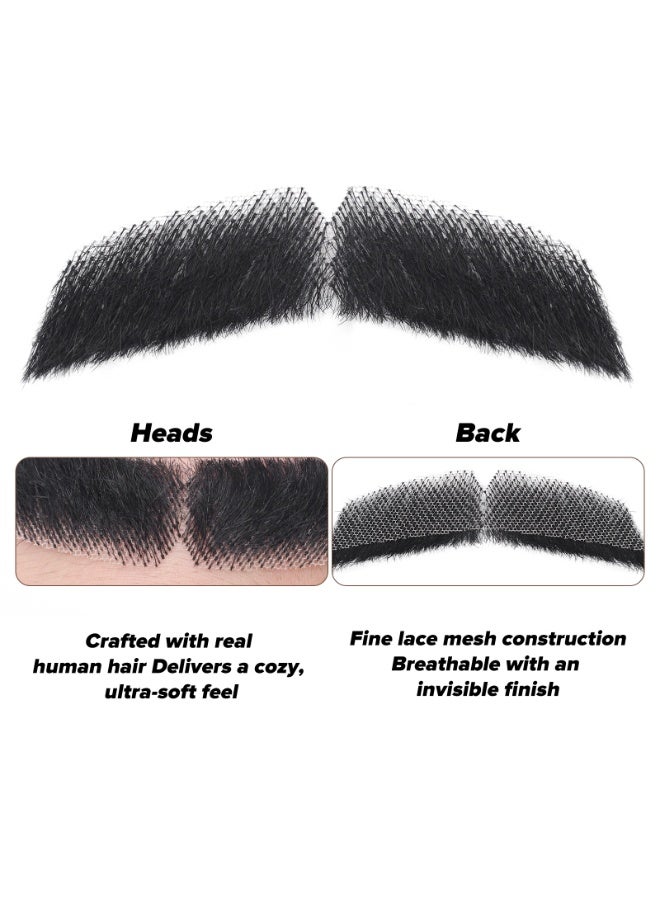 ShineDown Fake Mustache, Realistic Beard and Moustache for Party or Daily Use, Costume Facial Hair, Natural Looking Costume Beard - Image 3