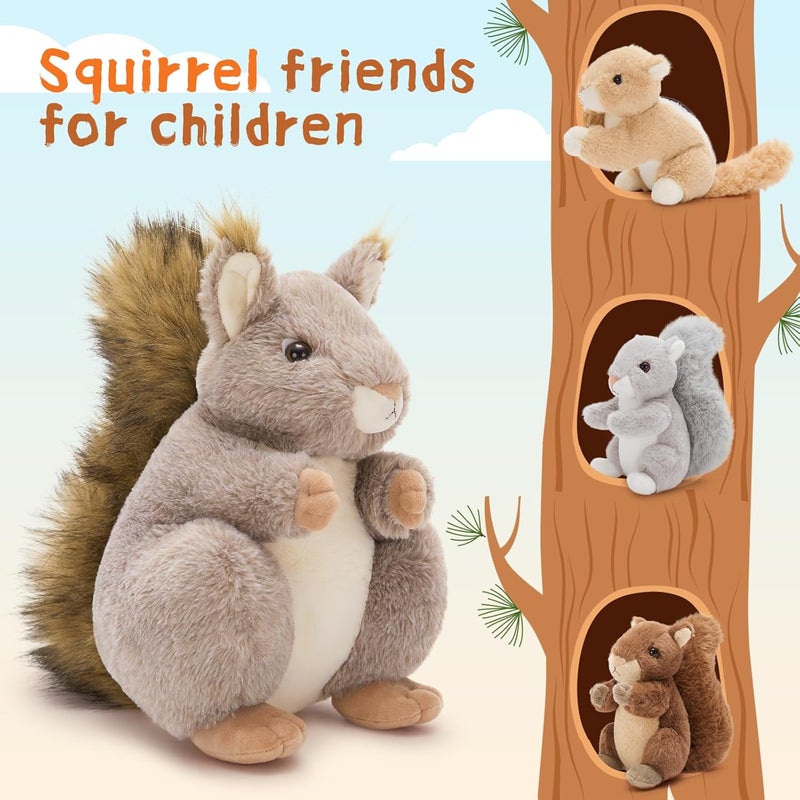 MorisMos Squirrel Cuddly Toy XXL with 3 Babies in Belly, Cute Squirrel Plush Toy, Squirrel Birthday Christmas Gift Children - Image 4