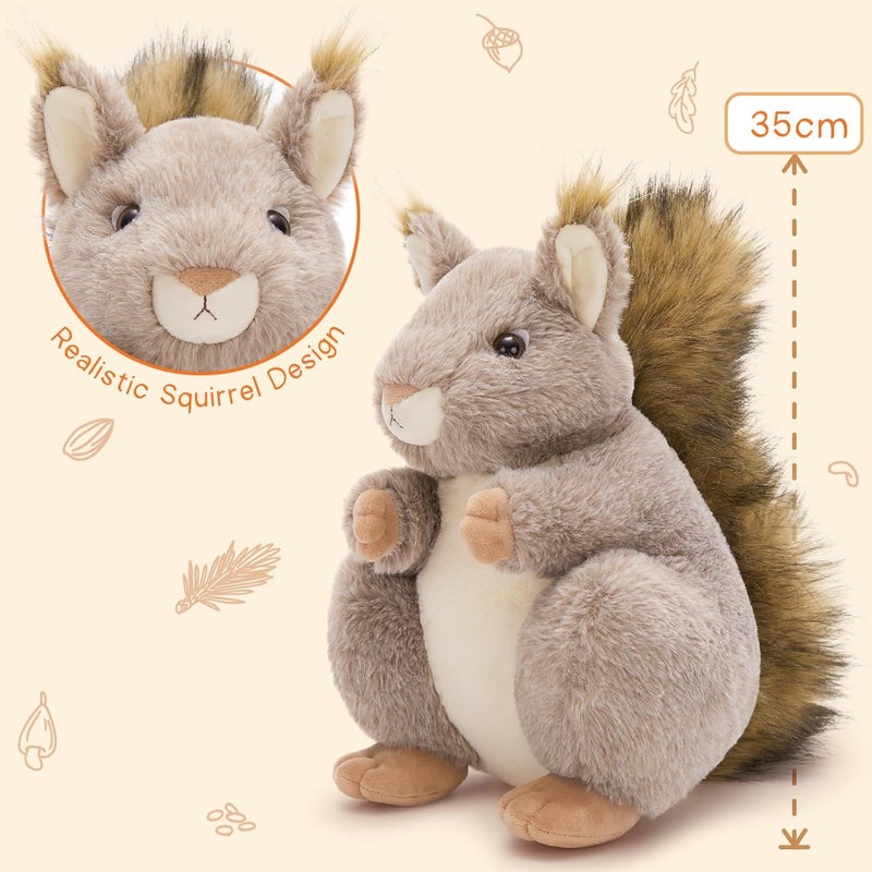 MorisMos Squirrel Cuddly Toy XXL with 3 Babies in Belly, Cute Squirrel Plush Toy, Squirrel Birthday Christmas Gift Children - Image 2