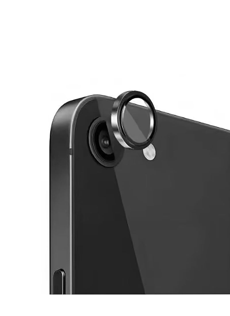 Generic Compatible for iPhone 16e/SE4 Camera Lens Protector, One-Step Installation Tray Individual Metal Ring Tempered Glass Cover CD Pattern Case Friendly - Black  - Image 2