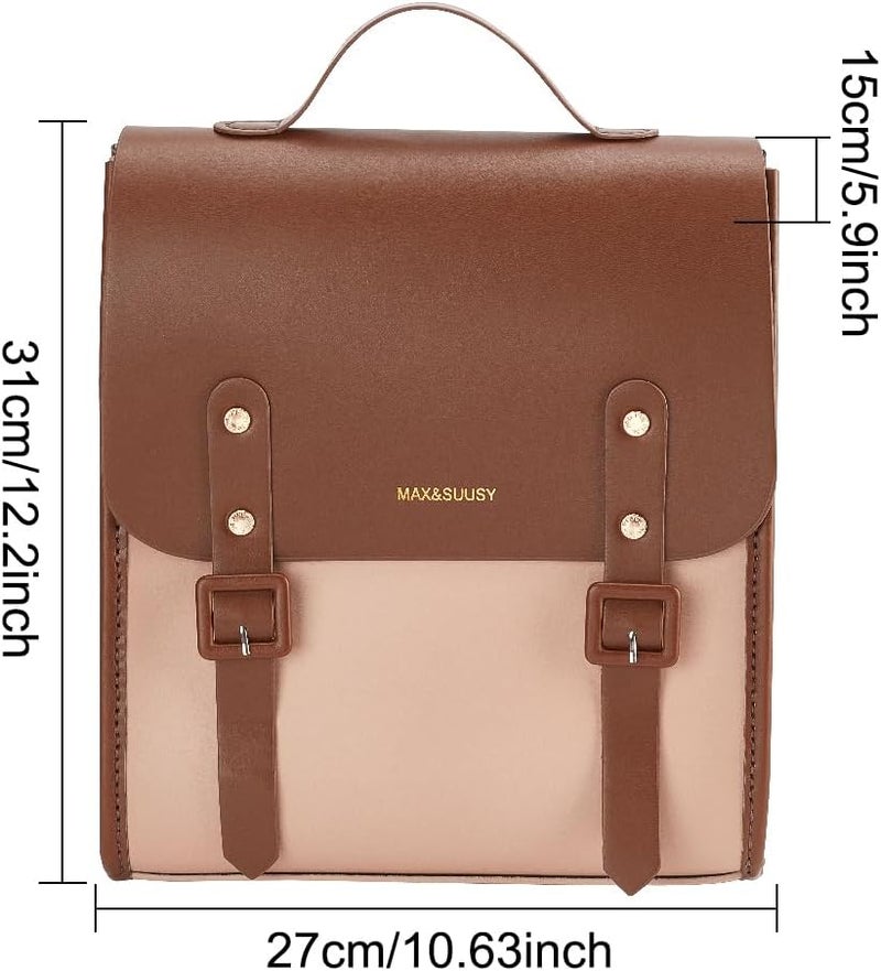 klarako DIY Leather Backpack Satchel Making Kit, PU Leather College School Bookbag Craft Sewing Kit Women Vintage Handmade klarakoger Bag Material Craft Tool Set Personalized Gift, 10.6x12.2 Inch, Brown - Image 2