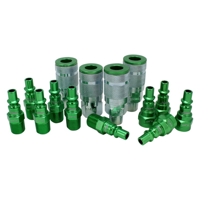 Milton ColorFit Coupler & Plug Kit (14 Piece), A-Style 1/4 NPT Green, S-314AKIT - Image 3
