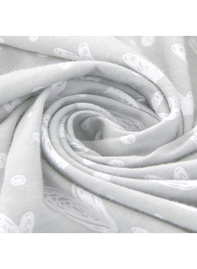 Biloban Bassinet Sheets Compatible with Halo Bassinest Swivel, Flex, Glide, Premiere & Luxe Series Sleeper, 2 Pack, 100% Jersey Knit Cotton Sheets, Breathable and Heavenly Soft, Grey and White Print for Baby - Image 4