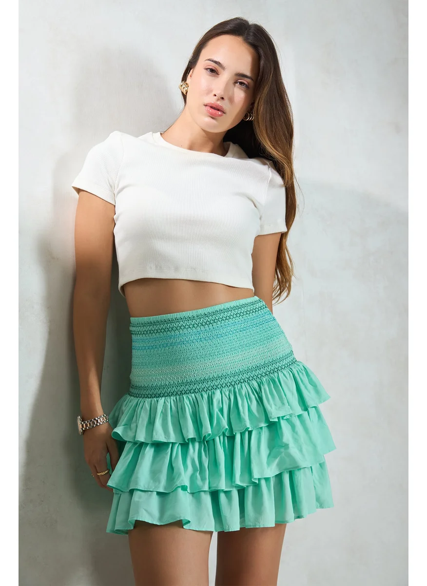 فيرجيو Virgio Women Viscose Mini Length Solid Skirt