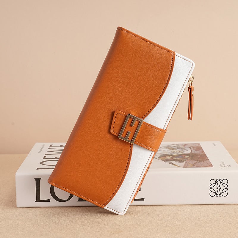 Multifunctional Solid Color PU Leather Wallet, RFID Blocking Design Portable Daily Storage Purse for Cards Cash Coin Business Use - Image 2