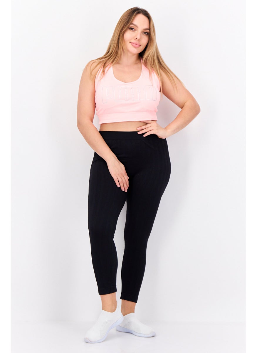 PUMA Women Plus Size Brand Logo Padded Sports Bra, Coral  - Image 3