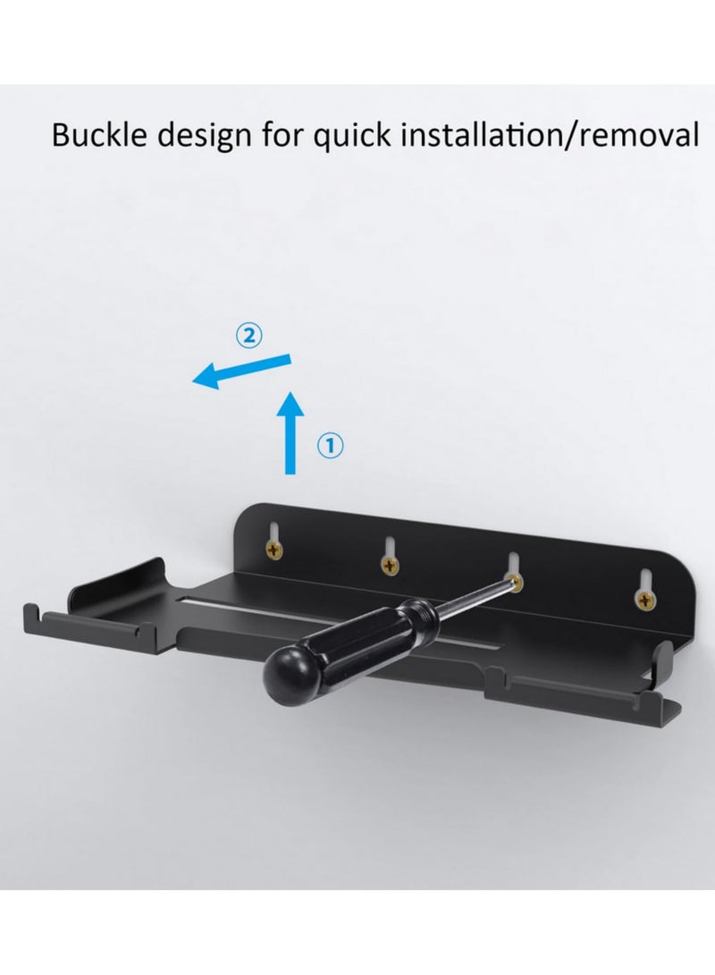 For PS5 Slim Wall Mount Bracket with 2 Controller Holders Vertical Display Stand Game Console Base Stand Organizer for Playstation 5 Slim  - Image 2