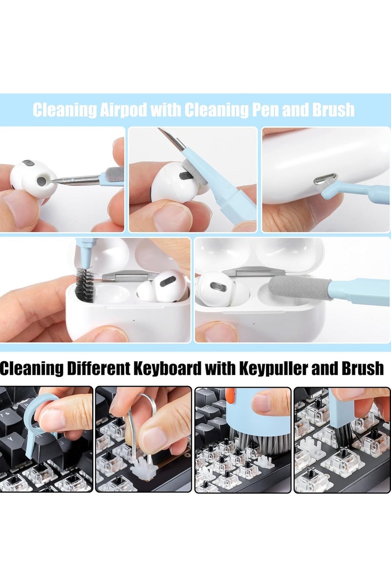 Arabest Laptop Phone Screen Cleaner Kit, Computer Keyboard Brush Cleaning Spray for iPhone AirPods MacBook iPad, 20-in-1 Electronic Device Clean Tool for Camera PC Monitor Earbud TV Tablet Car Screens, Blue - Image 3