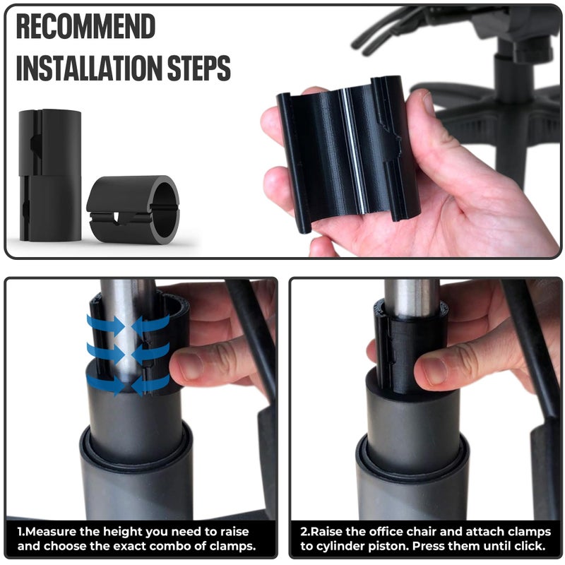 VDE Industries Fix A Sinking Office Chair - No Gas Lift Cylinder or Tools Required - Replacement Computer Office Chair Gas Lift Cylinder Alternative - Image 3