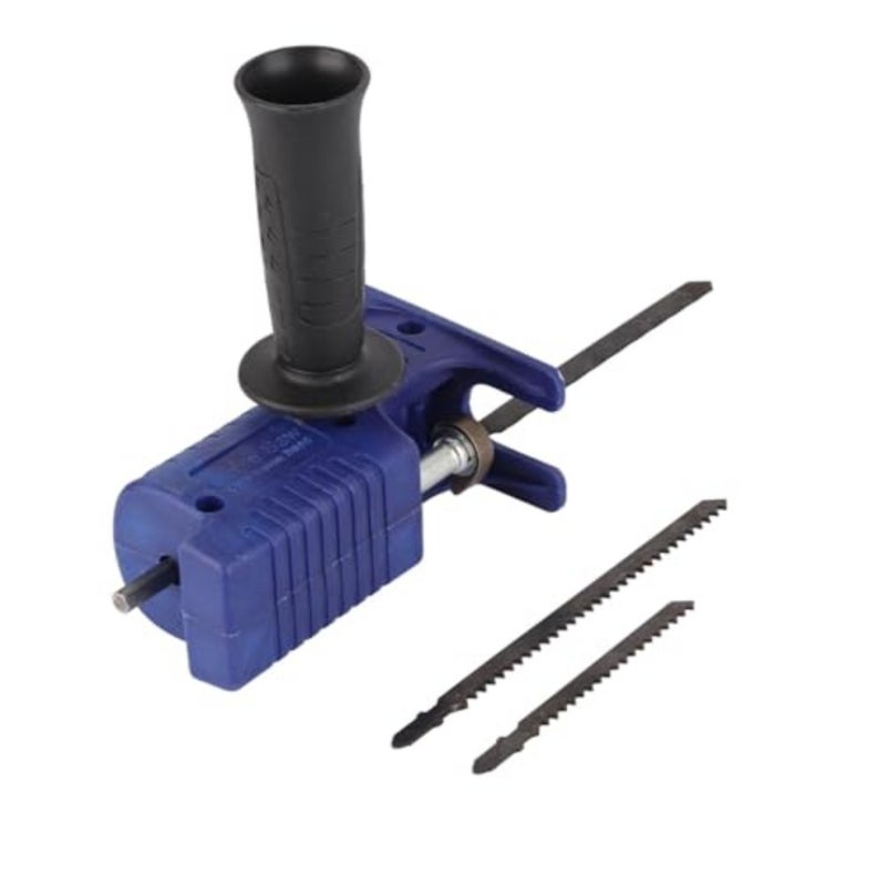 Reciprocating Saw Attachment for Electric Drill, Reciprocating Saw Adapter, to Cut Wood Plastic and Thin Metal, Jigsaw Cordless Drills Attachment with 3 Saw Blades - Image 1