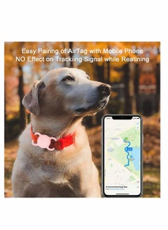 Generic Silicone Pet Collar Cases for Apple Airtag, 2 Pack GPS Tracker Holders for Dogs & Cats, Glow Loop Anti-Lost Device (Red & Orange)  - Image 4