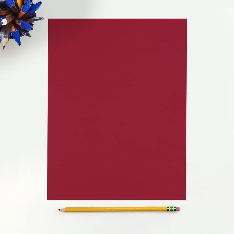 LUXPaper ورق كاردستوك بحجم 8.5" x 11" | حجم رسالة | أحمر غارنيت | 100 رطل. غلاف (183 رطل. نص) | 50 عدد - Image 3