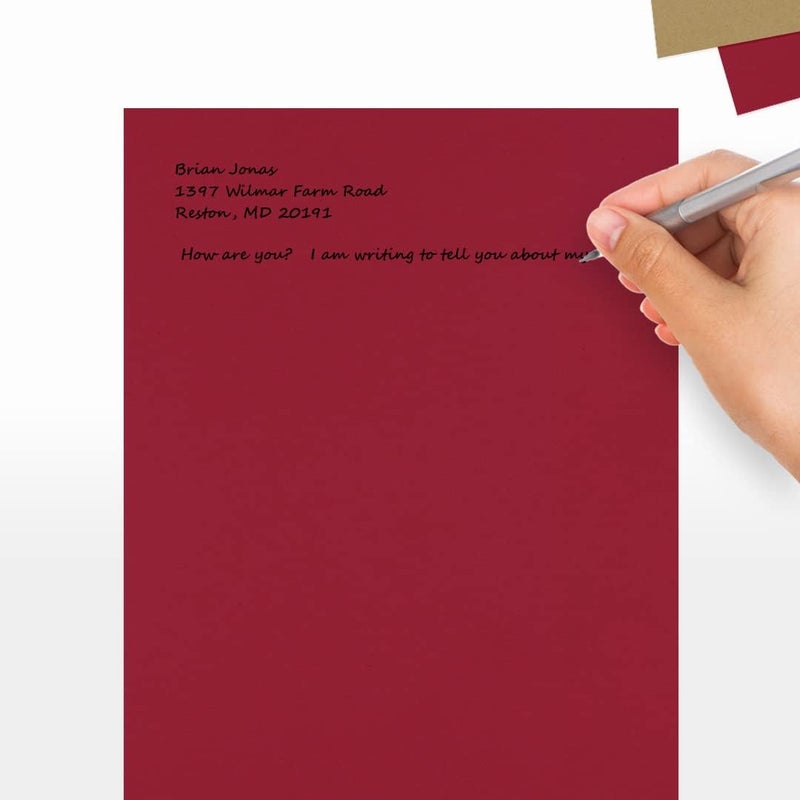 LUXPaper ورق كاردستوك بحجم 8.5" x 11" | حجم رسالة | أحمر غارنيت | 100 رطل. غلاف (183 رطل. نص) | 50 عدد - Image 5