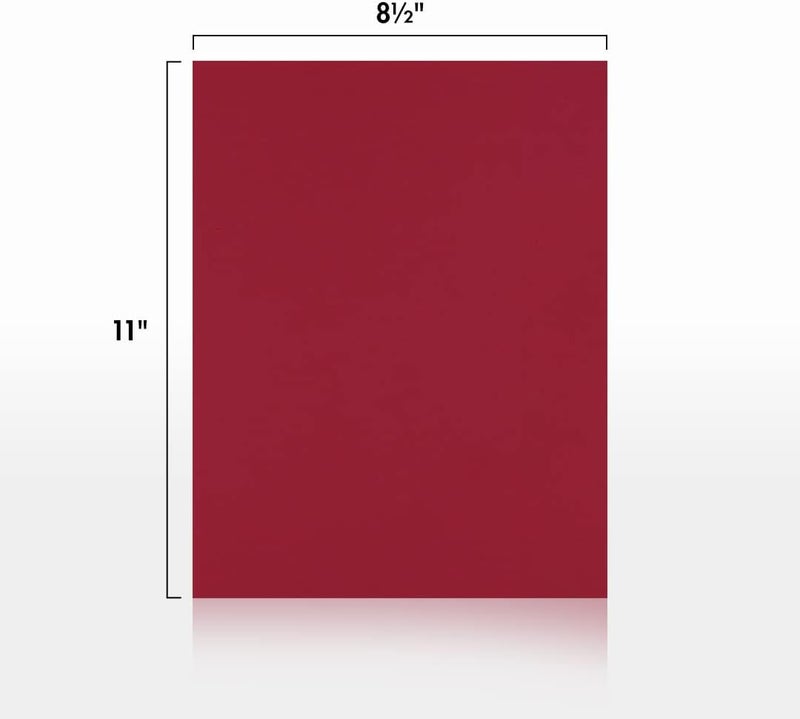 LUXPaper ورق كاردستوك بحجم 8.5" x 11" | حجم رسالة | أحمر غارنيت | 100 رطل. غلاف (183 رطل. نص) | 50 عدد - Image 2