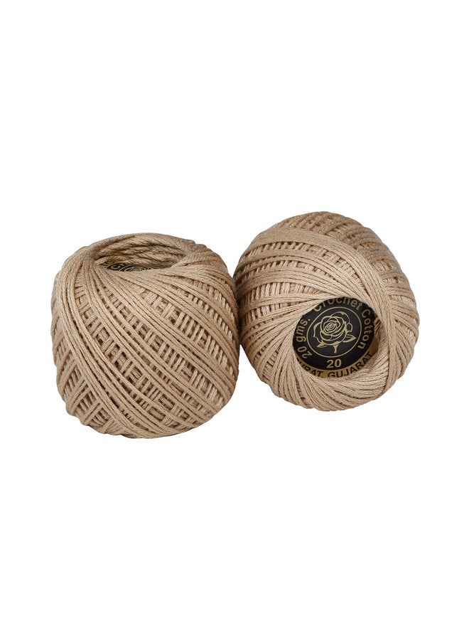 CORIOX CORIOX Crochet Thread Set Of 10 Ball Crochet Cotton Thread Yarn For Knitting And Craft Making. Size 20 Gram 55 To 60 Mtr Approx (Beige), 230 Gram - Image 3