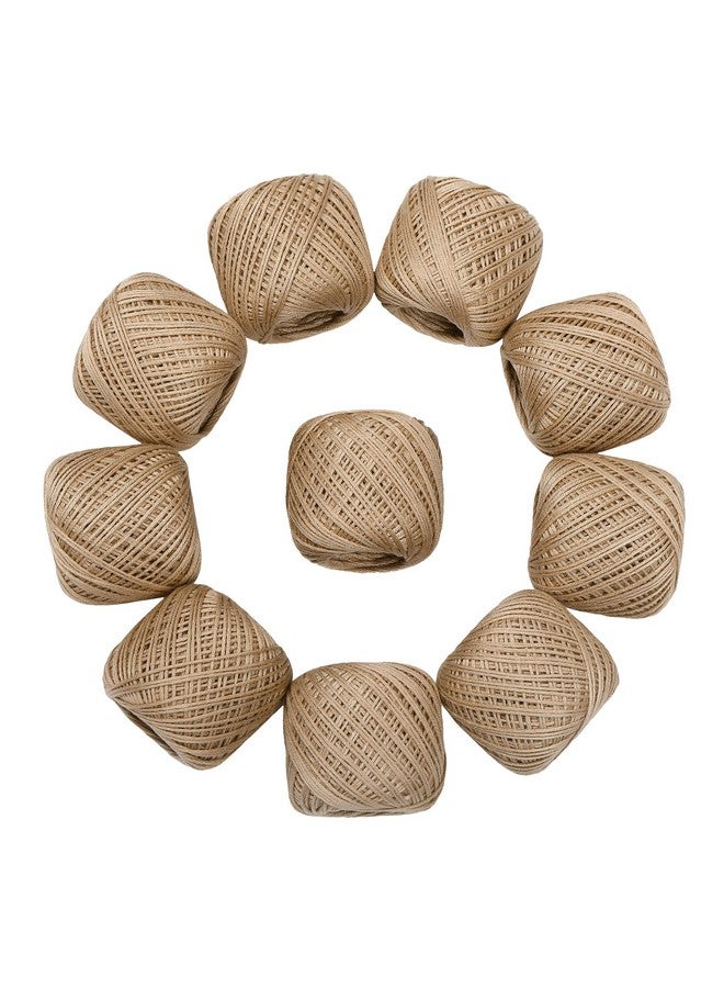 CORIOX CORIOX Crochet Thread Set Of 10 Ball Crochet Cotton Thread Yarn For Knitting And Craft Making. Size 20 Gram 55 To 60 Mtr Approx (Beige), 230 Gram - Image 2