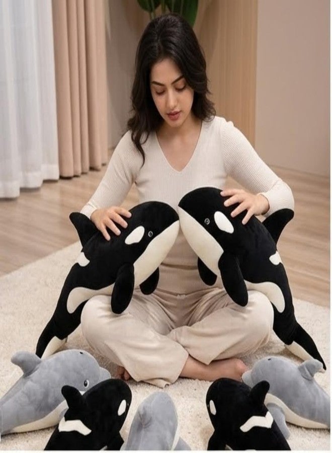 TechMax Solution Black Shark Orca Plush Pillow Soft Aquatic Animal Stuffed Toy Cushion - Image 3